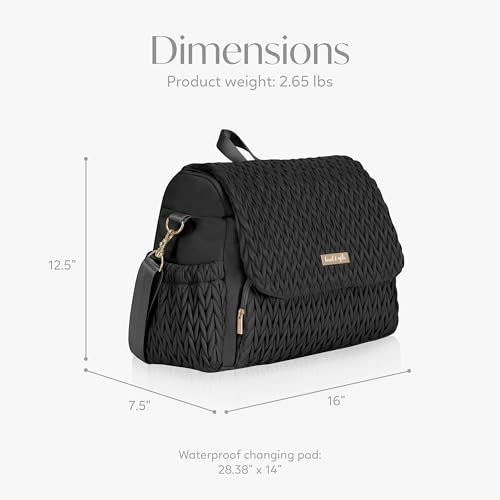 Hannah & Sophia Belle Convertible Baby Diaper Backpack & Bag in Black, Large Size, Dual Sided Water Resistant Changing Mat Included, Detachable Shoulder Straps, Easy To Use - color: Black