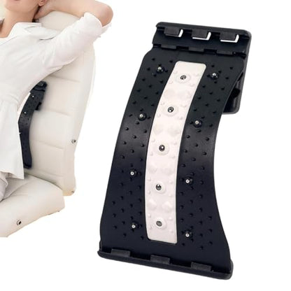 Back Stretcher | with Massage Points 4 Level Adjustable Curved Ergonomic,Back Cracker Board,for Home Gym Car Bedside Yoga Mat Sofa Office Chair - color: Black and White