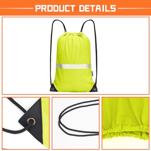 AYKRM Custom Yellow Drawstring Backpack Bag work Sackpack logo - color: Yellow-logo