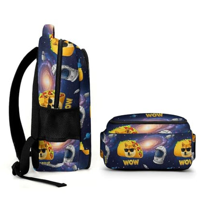 Travel Backpack Purse for Women, Galaxy Space Shiba Inu Dog Cute Laptop Backpack with Tumbler Holder for Nurse Teacher College Work Casual Daypack - color: Pattern (272)
