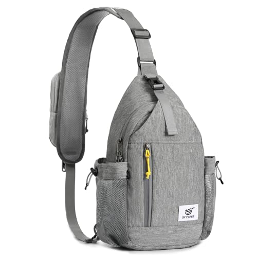 SKYSPER Sling Bag Anti-Theft Crossbody Bag RFID Travel Cross Body Shoulder Sling Backpack - color: Gray