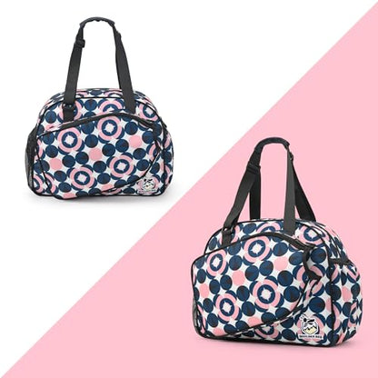 Boulder Bee Pickleball Tote Bag for Women with Paddle Holder - color: Dark blue and pink
