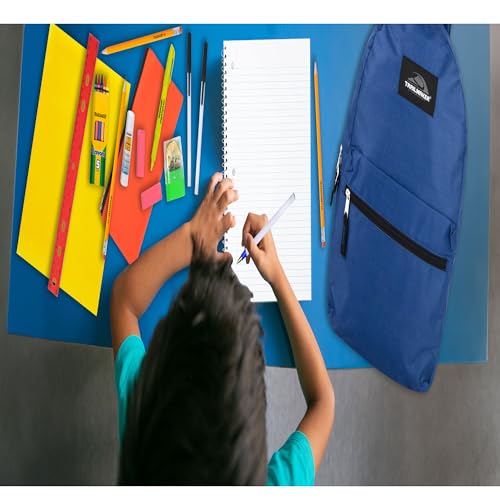 Trail maker Backpack with School Supplies for Kids - 20 Piece Back to School Supplies with 17" Backpack (Navy) - color: Navy Pack
