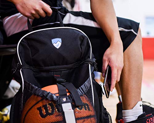 Hard Work Sports Basketball Backpack with Ball Compartment Spacious Shoe Storage for Basketball, Large Sports Bag for Boys Youth