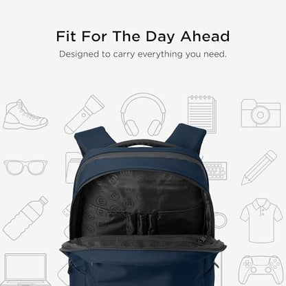 TravisMathew Approach Backpack with Laptop Sleeve, Water-Resistant Everyday Bag for Work, Travel & Hiking, River Blue Navy - color: River Blue Navy