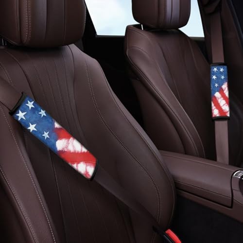 Forchrinse American Flag Patriot Car Seat Belt Cover Pads for Women Men Independence Day Seatbelt Shoulder Pad Safety Belt Strap Pad Protector - color: American Flag