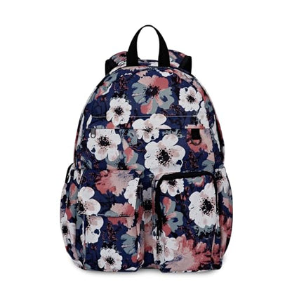 Women's Water-resistant Daypack Backpack, 15.6 Inch Laptop Compartment & Anti-Theft Pocket, Adjustable Padded Straps for Commuting, Travel, Work, College, Anemone - color: Anemone