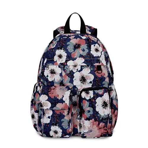 Women's Water-resistant Daypack Backpack, 15.6 Inch Laptop Compartment & Anti-Theft Pocket, Adjustable Padded Straps for Commuting, Travel, Work, College, Anemone - color: Anemone