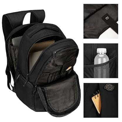 Dickies Laptop Backpack, Water Resistant College Computer Bag, Fits 15.6 Inch Notebook - color: Black