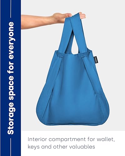 Notabag Original 2 in 1 Backpack and Bag – waterproof – reusable grocery bags – clever design for more flexibility - color: Blue