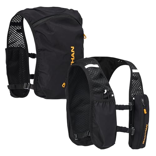 Nathan Running Hydration Vest – Lightweight Running Vest for Men & Women – Adjustable Backpack for Marathons – Reflective Hydration Backpack – OSFM – Black