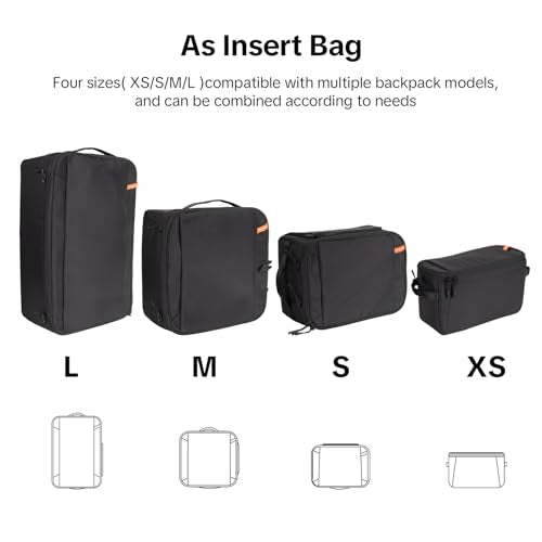 PGYTECH XS Camera Insert Bag, Waterproof Lens Pouch for Photographers and Traveler, Lightweight DSLR/SLR Lens Carring Case with Thicken Partition for Canon/Nikon/Sony/Mirrorless Cameras - size: XS