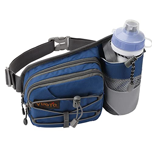 Waist Pack with Water Bottle Holder for Running Walking Hiking Fanny Pack Hydration Belt - color: Blue