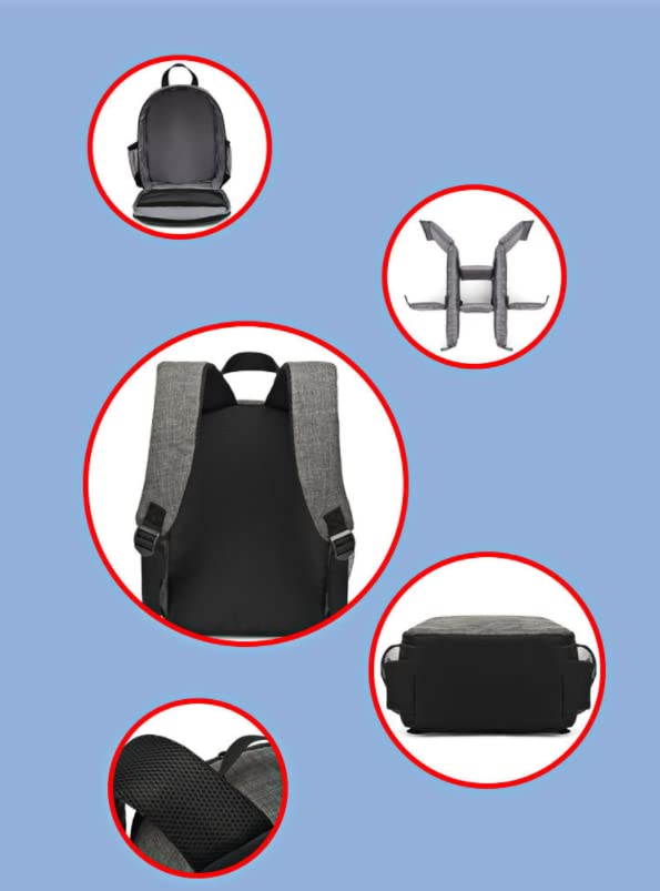 Camera Backpack Waterproof Camera Bag Large Capacity Camera Case For Men Women (Grey) - color: Grey
