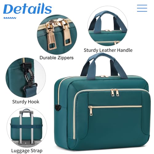 Laptop Bag 17.3 Inch Work Briefcase Laptop Case Computer Messenger Bag - color: Dark Green, size: 17 inch