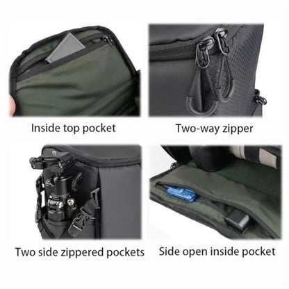 DSLR Camera Bag Waterproof Camera Sling Backpack with Rain Cover, Camera Backpacks for Photographers Hiking (Green) - color: Green