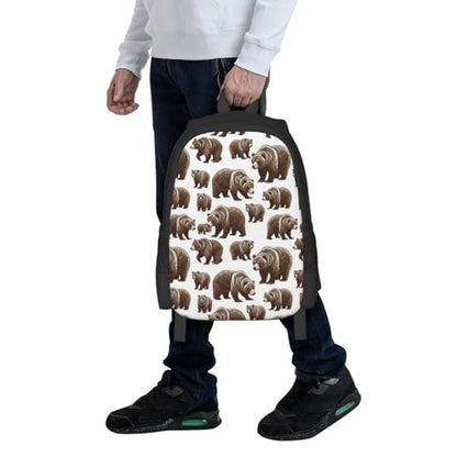 Sturdy Polyester Shoulder Pack Cute Bears, Anti Theft Spacious Camping Rucksack Casual Daily Bag for Men Women Fitness Outdoor Activity - color: Design (1329)
