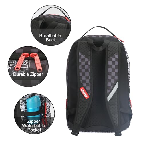 Graffiti Backpack, Designer Laptop Backpack for 15.6 Inch Work,Water Resistant Backpack Computer Bag (CheckGraff) - color: Checkgraff