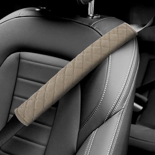 surpassme Car Seat Belt Pads Cover, 2PCS 15in Extra Length Seat Belt Shoulder Strap Covers Protector to Release Stress to Neck and Shoulder for a Safety Driving (Khaki) - color: Khak, size: 2pcs-15.5 inches