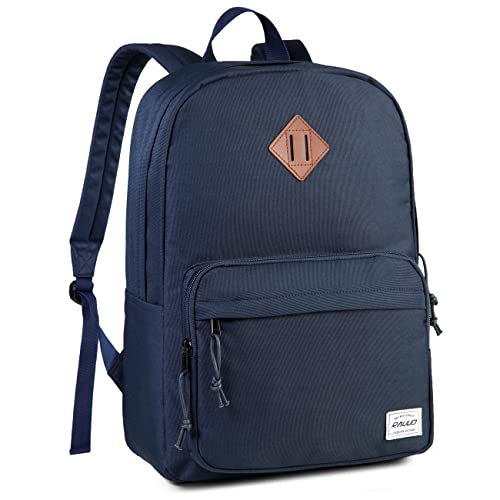 RAVUO School Backpack, Lightweight Classic Bookbag Casual Daypack for Men Women - color: Blue