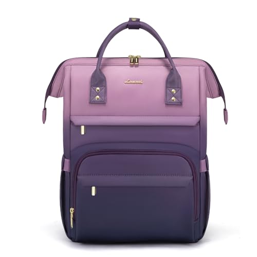 LOVEVOOK Gradient Laptop Backpack for Women,15.6 Inch Work Computer Bakcpack Purse Laptop Bag With Anti-Theft Pocket,Waterproof Carry on Teacher College Backpack for Travel - color: Purple&pink Gradient, size: 15.6 Inch