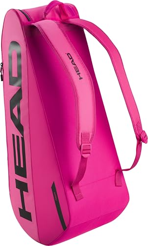 HEAD Tour Racquet Bag M (6R) Tennis Bag - Holds Up to 6 Racquets, CCT+ Climate Control Technology, 2 Main Compartments, Shoe Pocket & Backpack Carry System | 6 Racquet Capacity - color: Pink