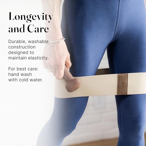 WeGym Fabric Resistance Bands, Workouts at Home, Set of 3 Bands, Exercise Bands for Lower Body Workouts, Travel Friendly Fitness Equipment, Stylish Fitness - color: Sandstone