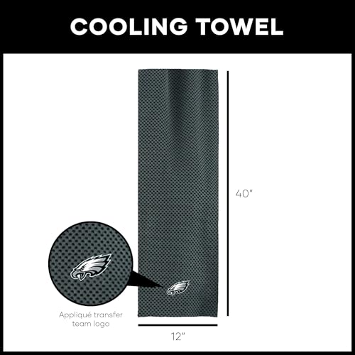 Northwest NFL Philadelphia Eagles Cooling Towel, 12" x 40", Charcoal - color: Philadelphia Eagles