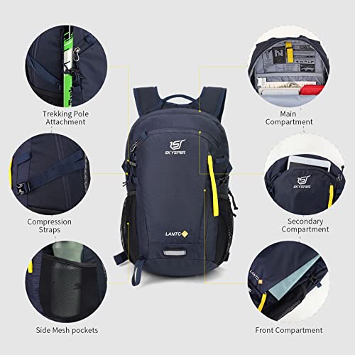 SKYSPER Small Hiking Backpack, 20L Lightweight Travel Backpacks Hiking Daypack for Women Men - color: Lantc20-navyblue, size: 20l