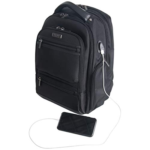 Kenneth Cole Reaction ProTec Travel Business Backpack 17" Laptop Computer TSA Checkpoint-Friendly Bookbag With USB Port, Black - style: Backpack