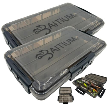 Baitium XTRAseal Waterproof Fishing Tackle Box Organizer, Tackle Boxes With Dividers, Tacklebox for Fishing, 3600 3700 Tackle Tray, Fishing Gear - size: 2-Pack 3700 (14" x 8.9" x 2.1")