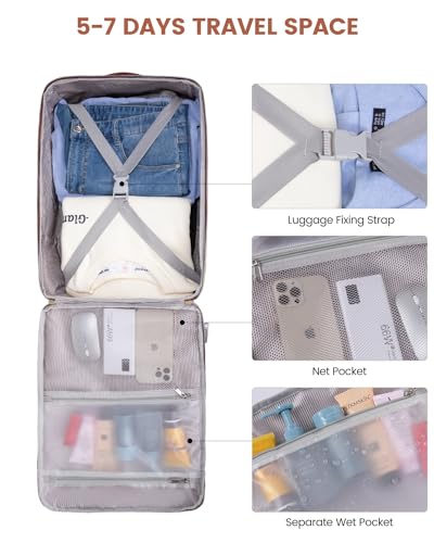 LOVEVOOK 40L Travel Backpack for Women & Men, Airline Approved Carry On Luggage with 3 Packing Cubes, TSA Overnight Bags, Waterproof Personal Item Bag, Weekender Essentials Backpacks fits 17" Laptop - color: Grey-beige-brown, size: Large
