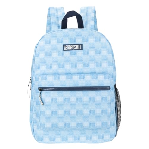 AEROPOSTALE Fieldtrip Unisex Backpack - AE Mens and Womens Bag for Everyday Use - Denim Checker - color: Plaid Blue