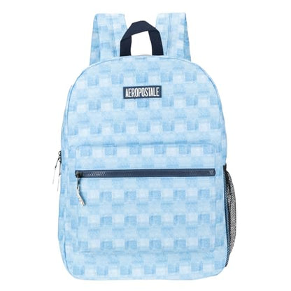 AEROPOSTALE Fieldtrip Unisex Backpack - AE Mens and Womens Bag for Everyday Use - Denim Checker - color: Plaid Blue