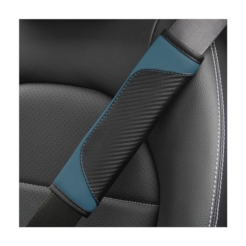 AUCELI 2PCS Car Seat Belt Cover, Carbon Fiber Seatbelt Shoulder Strap Covers, Breathable Leather Soft Harness Pad Protect Your Neck and Shoulder Compatible with Cars - color: Black Green