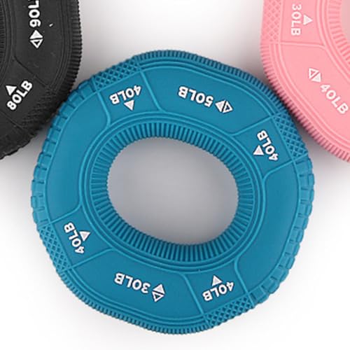MAGICLULU Hand Grip Strengthener Ring Set with Tire Texture, Silicone Forearm and Finger Workout Trainer, 3 Resistance Levels (30-40-50lb) for Fitness, Stress Relief, and Wrist Exercise