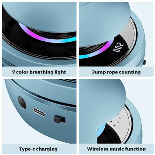 Music Jump Rope Machine Smart Skipping Rope Machine with LED Counter and Speaker, Intelligent Automatic Electric Rope Skipping Machine for Gym Party Home