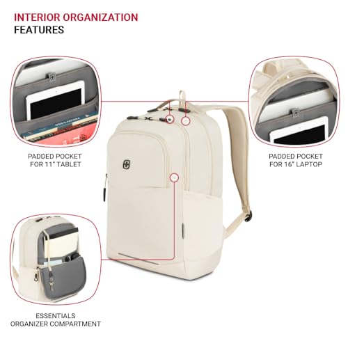 SwissGear Orientation Laptop Backpack, Sandshell, 17"x12"x7" - color: Sandshell, style: Orientation
