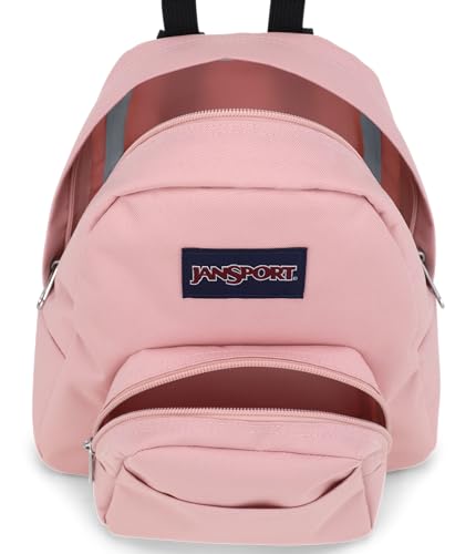 JanSport Half Pint Mini Backpack, 10.2 L - Durable Mini Bag Purse with Adjustable Shoulder Straps, Single Main Compartment, Zippered Stash Pocket, Misty Rose - color: Misty Rose