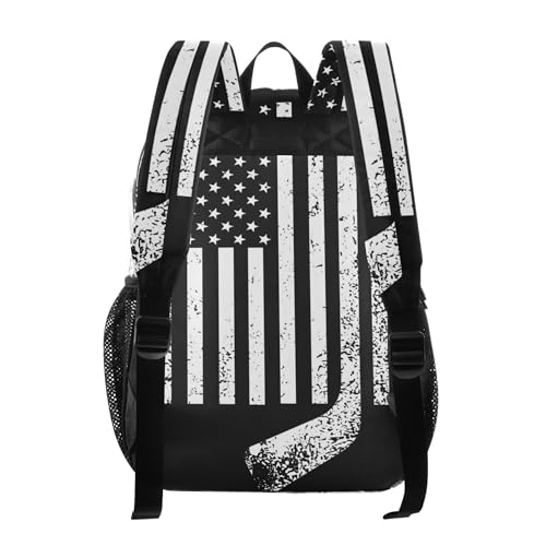 American Flag with Hockey Clear Backpack PVC Transparent School Backpack Lightweight Student Book Bags Capacity Clear Bag - color: Cerebral Grey