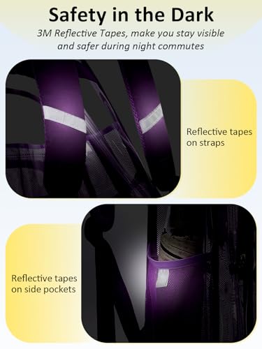 Clear Backpack Heavy Duty With A TSA Lock, 18 Inch Large Clear Back pack, Transparent See Through Bookbag for College, Work, Travel, Sport- Violet - color: Purple