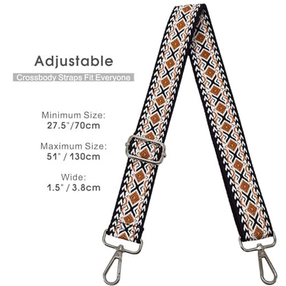 Replacement Purse Strap Shoulder Strap Adjustable Crossbody Strap for Women Crossbody Wide Shoulder Bag - color: Blackf-gun Metal Buckle