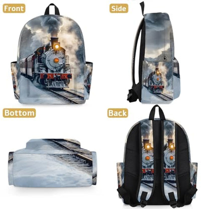 Locomotive Train Kids Backpack for Boys Girls Winter Transport Preschool Toddler Backpack Kindergarten Nursery Bookbag Travel Children School Bag - color: Locomotive
