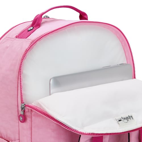 Kipling Women's Seoul Extra Large 17" Laptop Backpack, Durable, Roomy with Padded Shoulder Straps, Built-In Protective Sleeve - color: Pink Frosting, size: 13.5''L x 17.75''H x 9''D