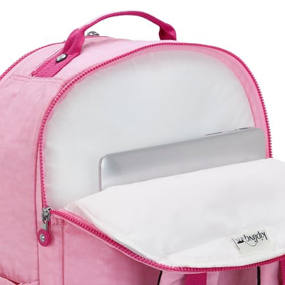 Kipling Women's Seoul Extra Large 17" Laptop Backpack, Durable, Roomy with Padded Shoulder Straps, Built-In Protective Sleeve - color: Pink Frosting, size: 13.5''L x 17.75''H x 9''D