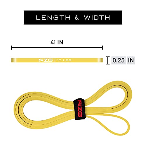NonZero Gravity 100% Latex-Free Organic Rubber Power Resistance Bands | Compact Durable Hypoallergenic Bands for Strength Training & Workouts | 11 Levels (10 to 140 Lbs) - color: 1. Yellow-10 lb