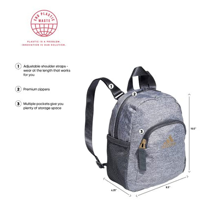 Linear Mini Backpack Small Travel Bag - color: Jersey Grey/Onix Grey/White