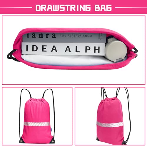 AYKRM Custom Pink Drawstring Backpack Bag work Sackpack logo - color: Pink-logo