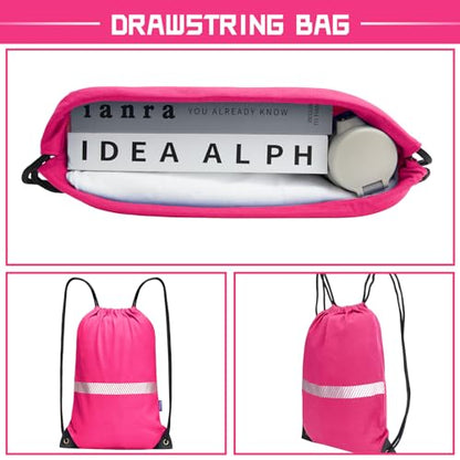 AYKRM Custom Pink Drawstring Backpack Bag work Sackpack logo - color: Pink-logo