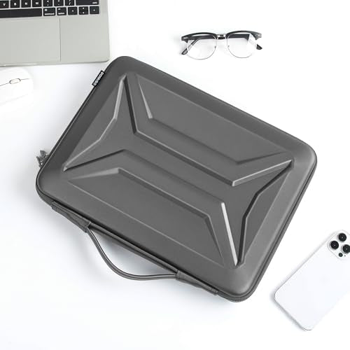 DOMISO 13.3-14 Inch Laptop Hard Case, Waterproof Shockproof Hard Shell Laptop Sleeve Protective Computer Bag for Macbook Pro/Lenovo ThinkPad/Dell XPS/HP Pavilion,Dark Grey - color: Dark Grey, size: 14 Inch